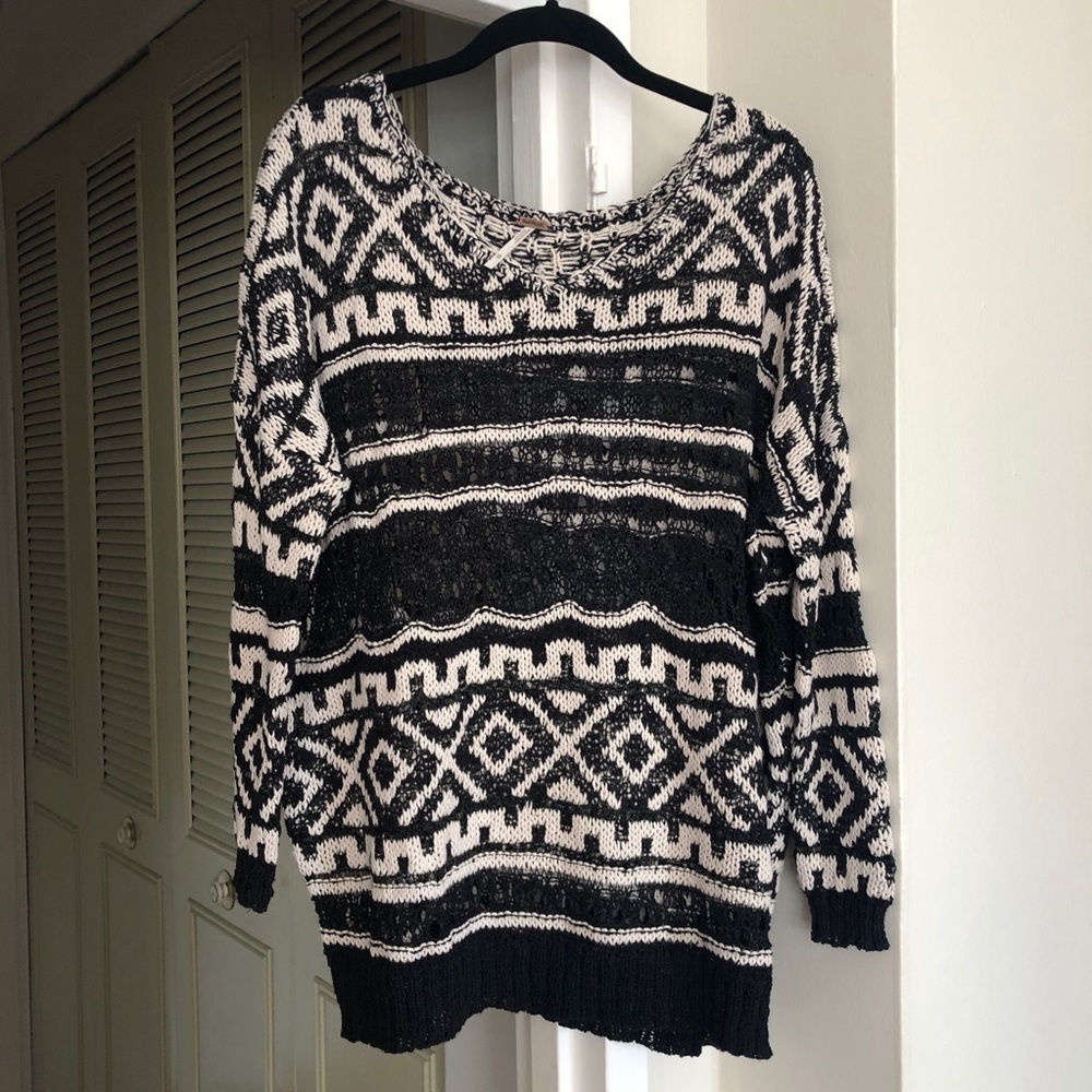 Free People Open Knit Slouchy Sweater XS